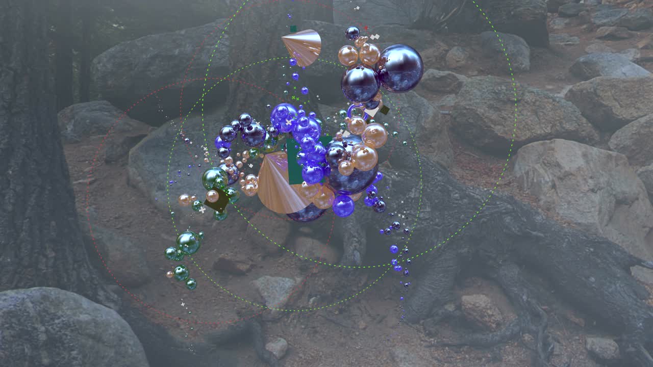 다채로운 배경과 많은 거품이 패턴을 만니다.