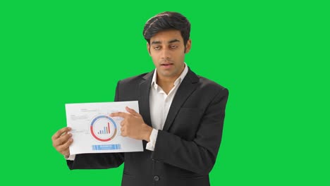Indian-manager-presenting-a-report-in-front-of-investors-Green-screen