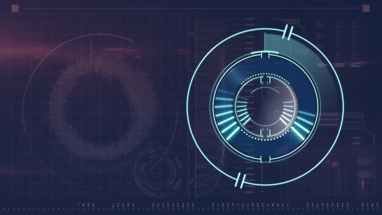 animación del alcance del escaneo y el procesamiento de datos sobre el mapa en el fondo de la marina