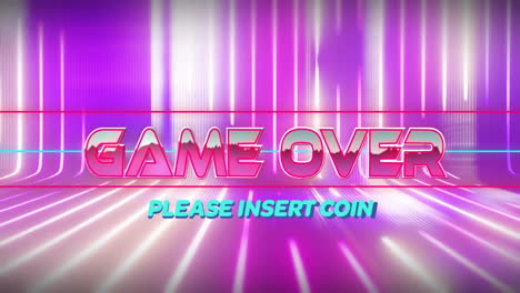 animación del juego sobre texto sobre líneas de neón sobre fondo negro