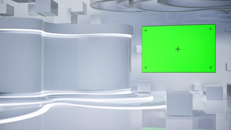 transmisión de noticias, estudio virtual 3d con pantalla verde de tv, experiencia en transmisión de noticias dinámicas