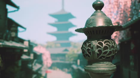 vintage japanese street scene with lantern