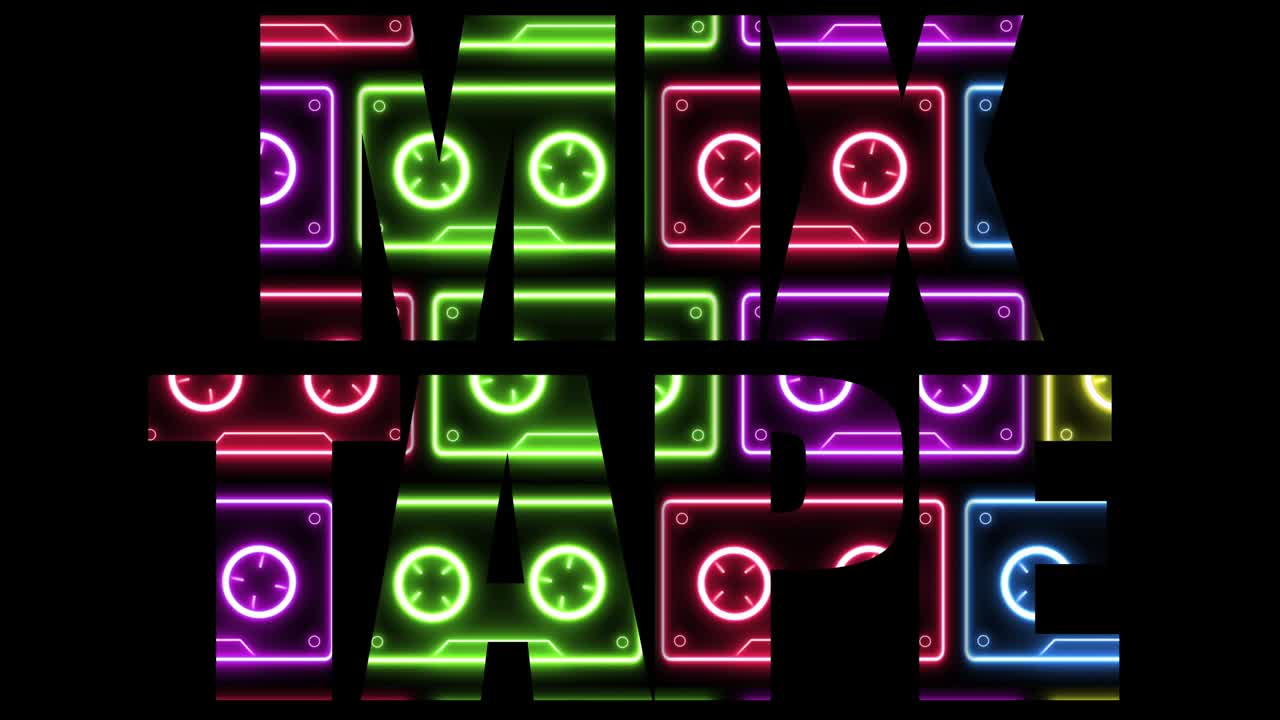 오디오 카세트 스 테이프 타이틀 배경. 노스타지 올드 스쿨 80년대 루핑 배경.