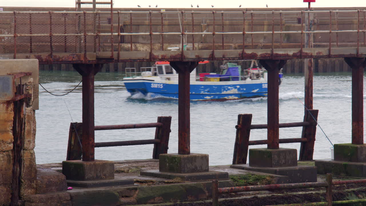 Old derelict pier entrance to Shoreham harbour