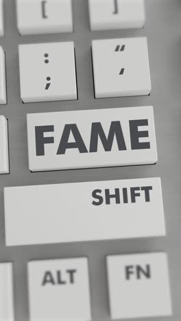 fame button pressing on keyboard vertical video