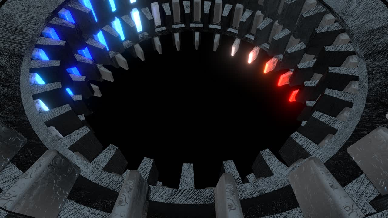 추상적인 반이는 나선형 터널