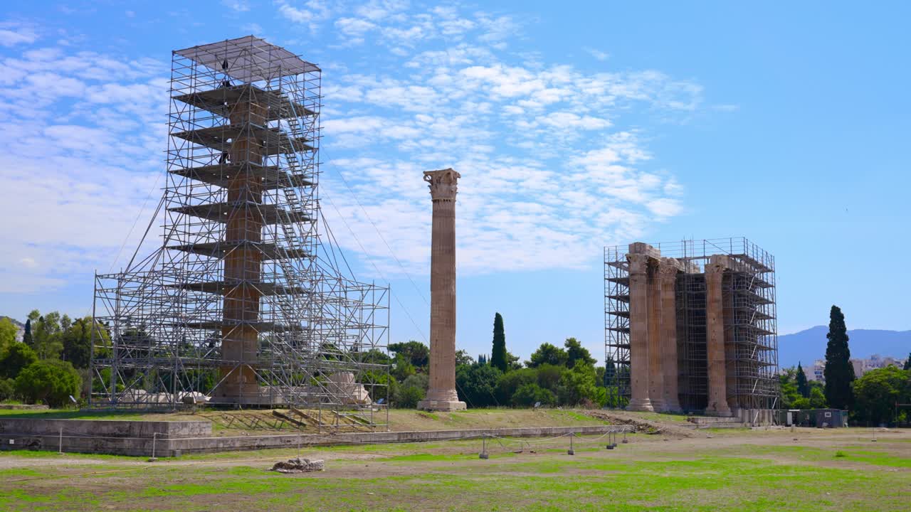 параллакс храма олимпийского зевса в афинах, греция