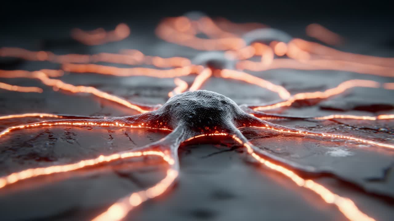 Illuminated Neurons: A Glimpse into the Intricate World of Neural Connections in a Hypothetical 3D Environment, Showcasing Their Electrifying Beauty and Complexity