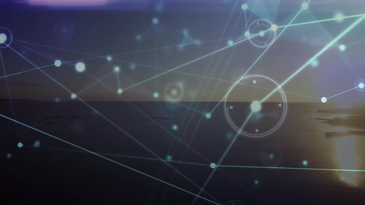 animación de la red de conexiones sobre el paisaje