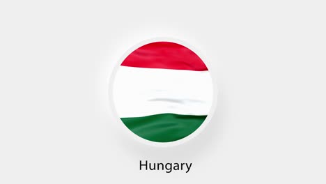 hungary circular flag loop. animated national flag of hungary. realistic hungary flag waving. 4k