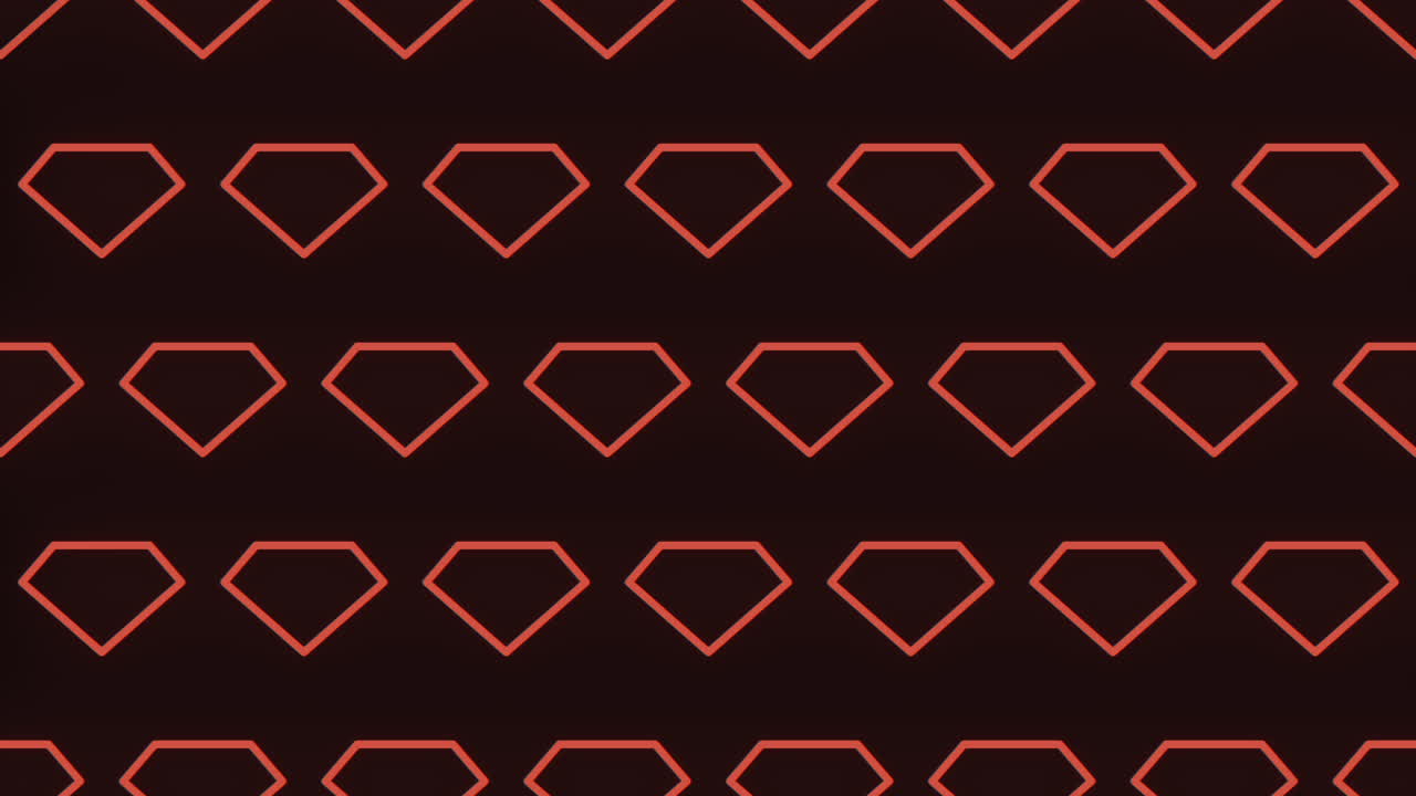 hipnotizante patrón de diamante de neón rojo sobre fondo negro