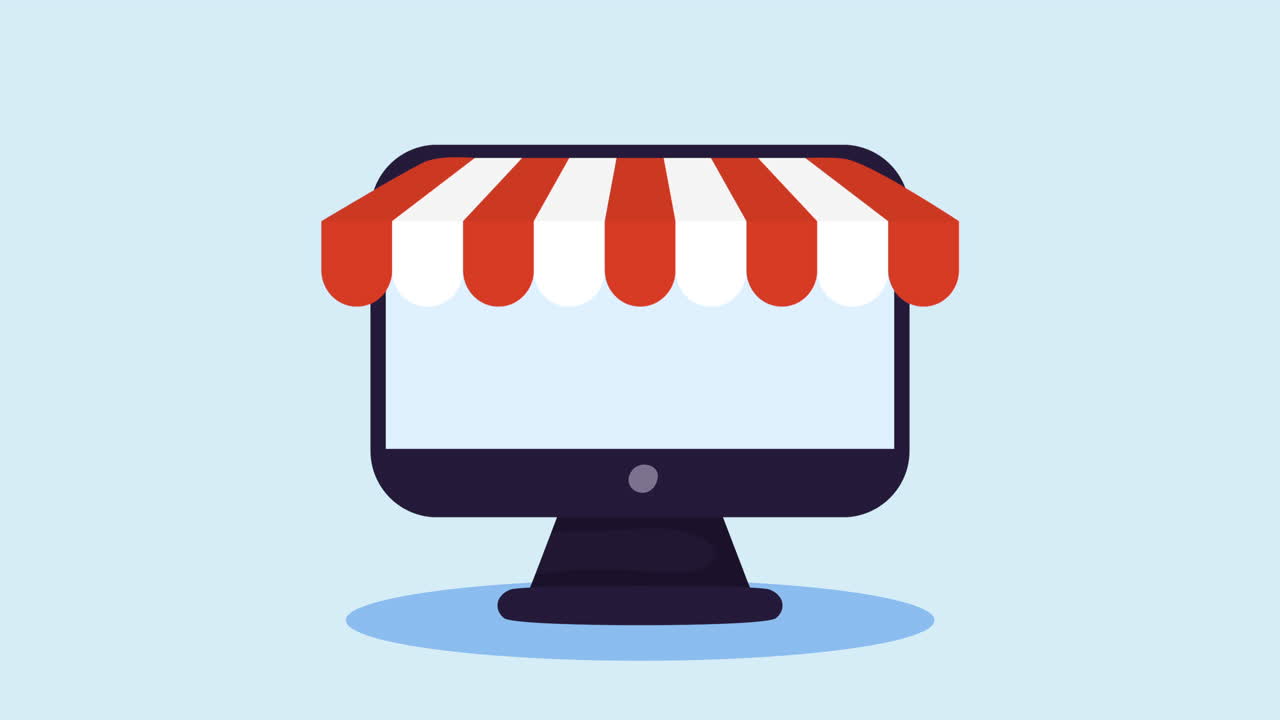 desktop computer tech ecommerce animation