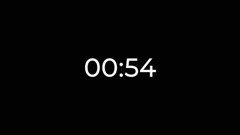 one minute countdown on montserrat typography in black and white