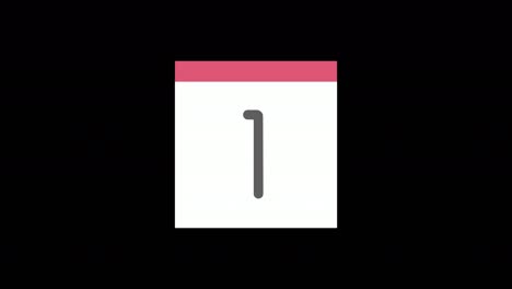 simple and cute daily calendar loop animation with black background