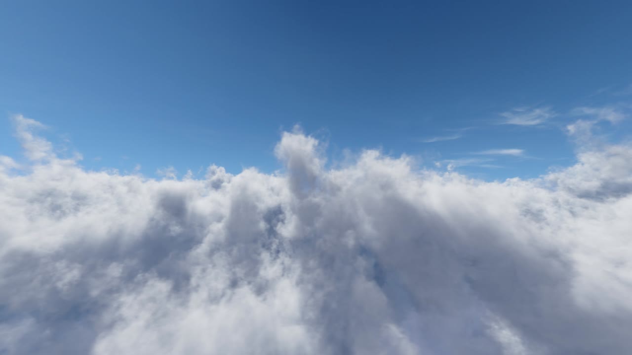 Flying above the Cinematic Clouds Motion Background Loop