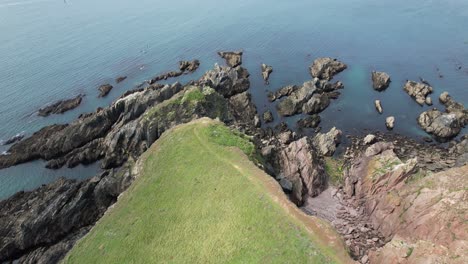 stunning rocks and cliffs south devon england drone aerial view