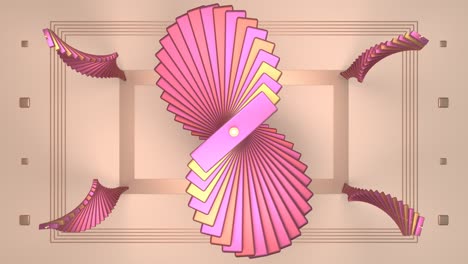 abstract metallic shiny rotating kinetic sculpture 3d art moving - 4k seamless loop motion background animation