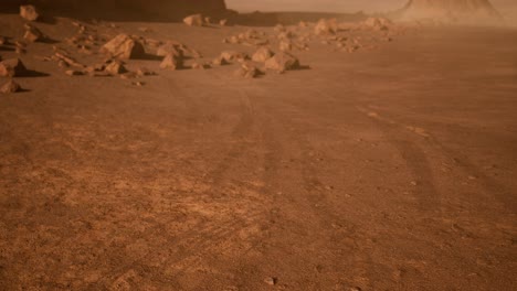 Fantastische-Marslandschaft-In-Rostigen-Orangetönen