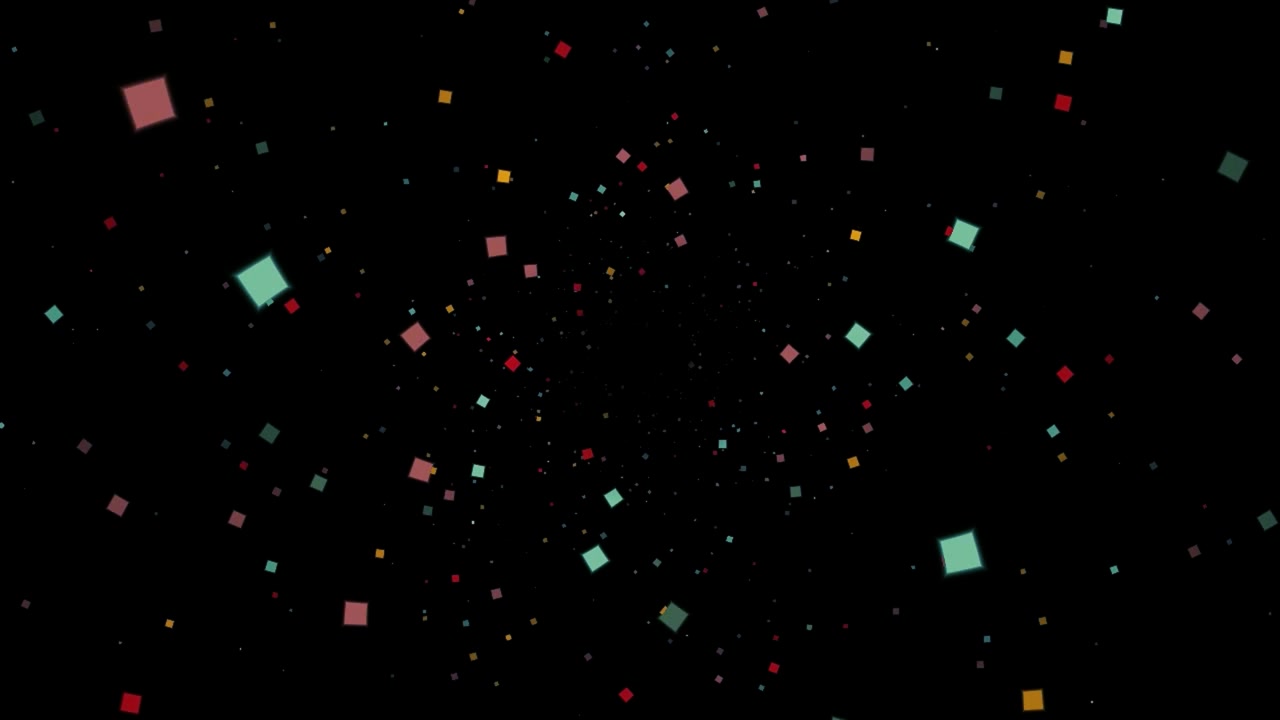 Sfondo animato astratto con quadrati colorati fluttuanti