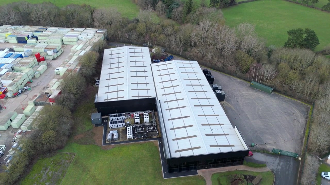 Top Down View of Modern AI Cloud Data Center Northampton UK