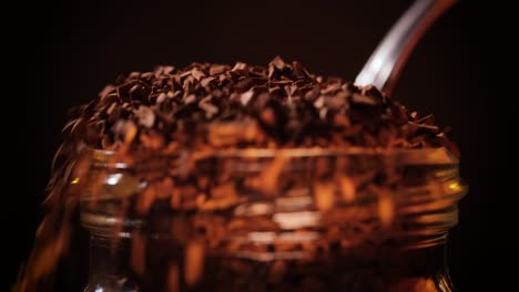 producto de café en polvo de primer plano, café instantáneo.