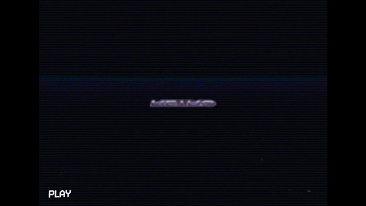 Testo retrò con glitch in stile VHS e interferenze