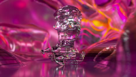forma geométrica de cristal 3d abstracta con colores de neón