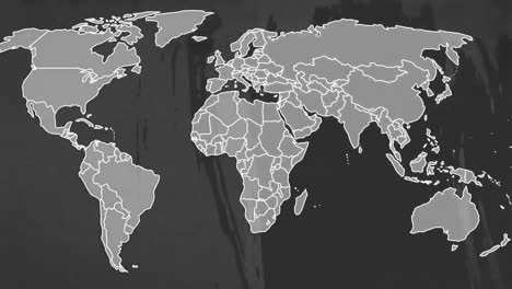 Animación-De-Garabatos-Cambiantes-Sobre-El-Mapa-Mundial