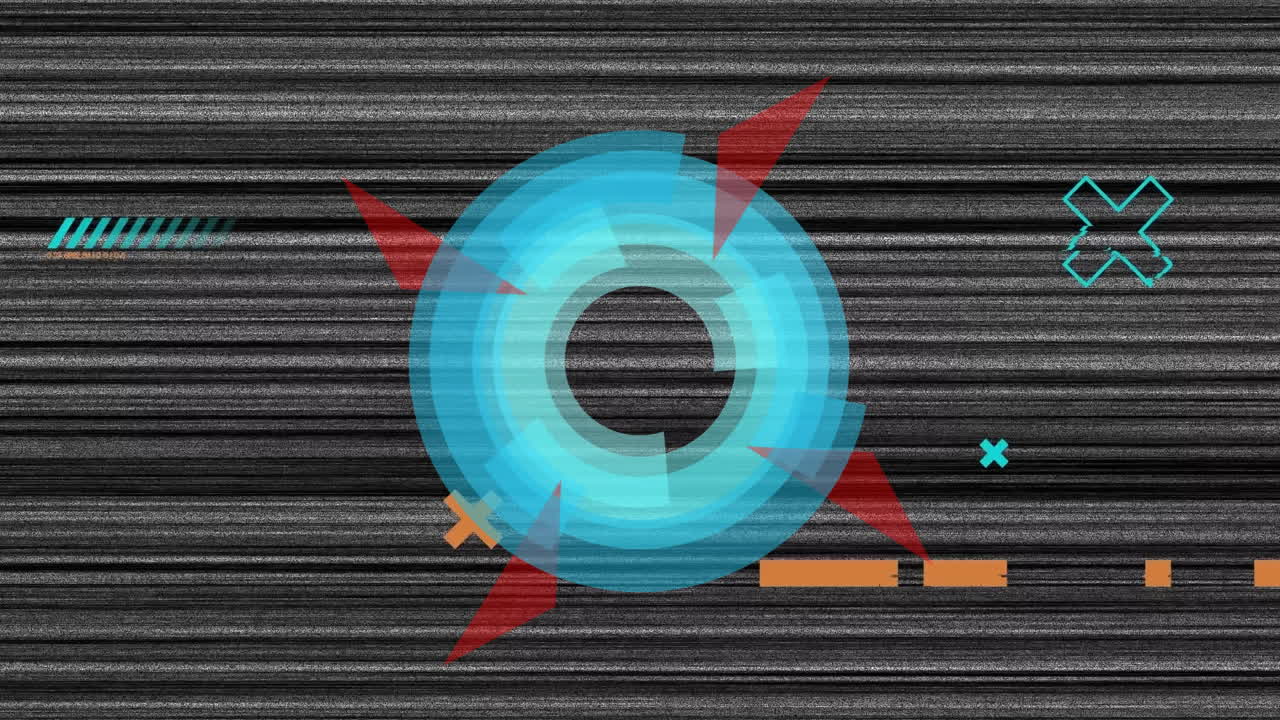 검은색 배경의 선 위에 움직이는 모양의 애니메이션