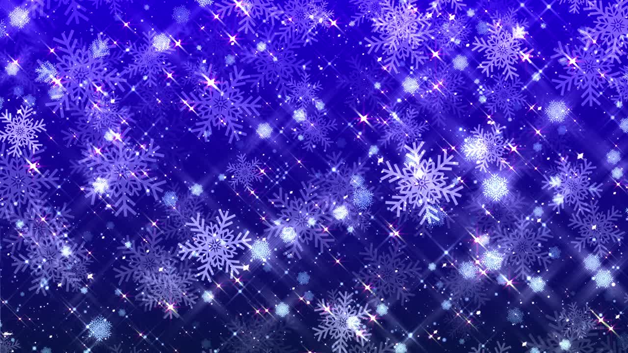 4k 빛의 크리스마스 스노우플레이크, 파란색 배경