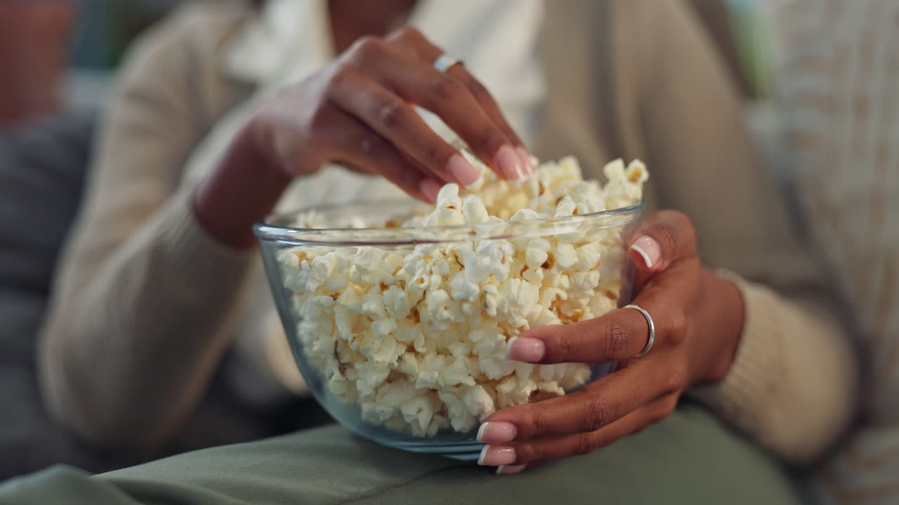 Woman enjoying popcorn