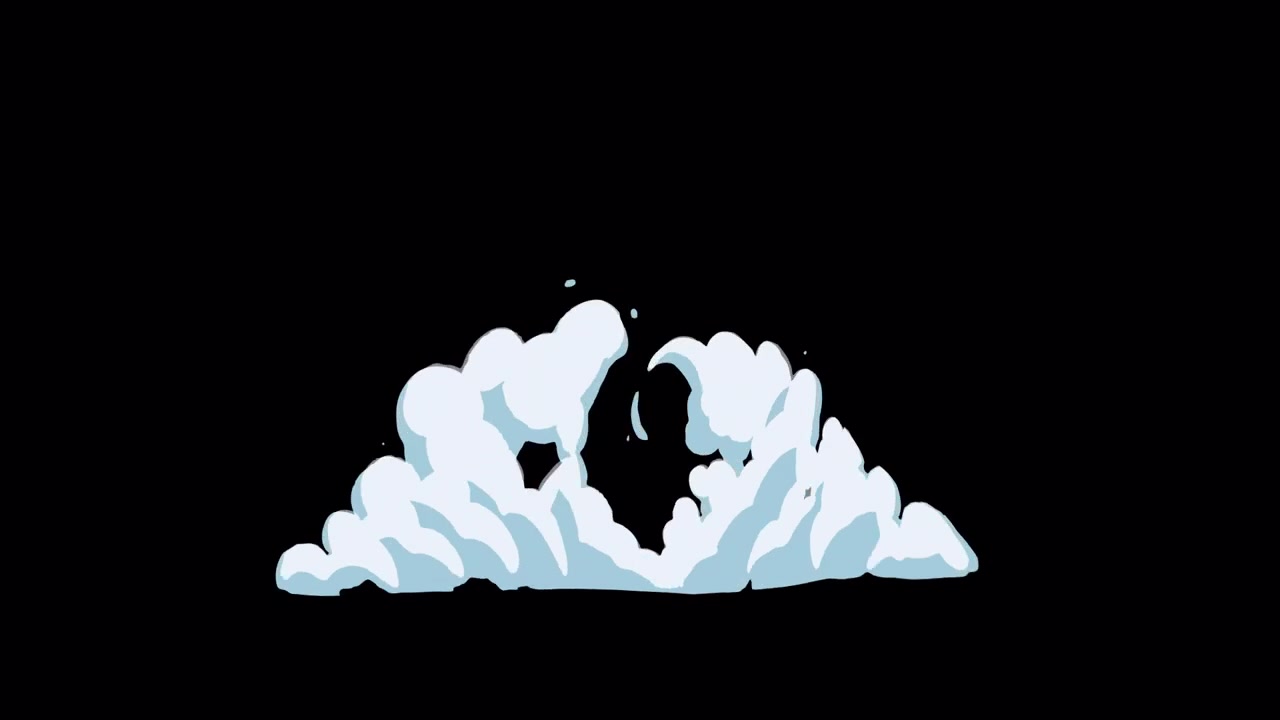 2D kreslená animace vodních cákanců na alfa kanálu