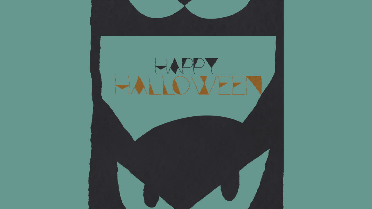 밤에 고양이와 해피 할로윈