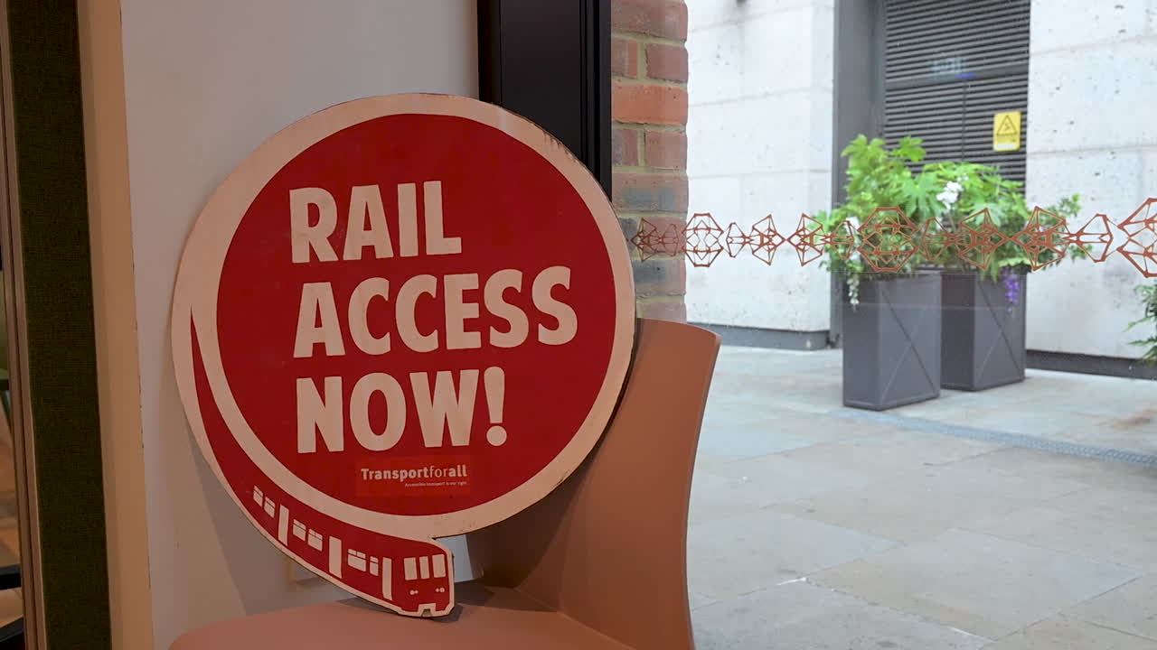 Campaign action Rail Access Now with Transport for All, highlighting the call for equality, accessibility, and independence for disabled passengers across the rail network