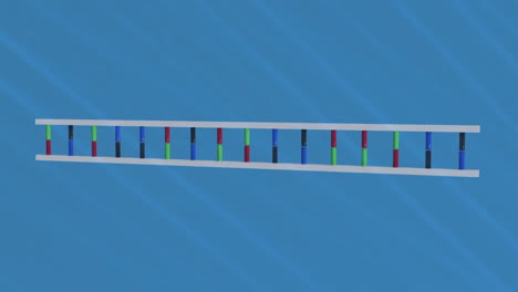 파란색 배경에 있는 dna 가닥의 애니메이션
