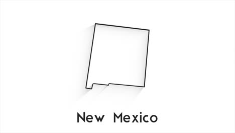 el estado de nuevo méxico de los estados unidos de américa. marcador de ubicación de línea animada en el mapa. fácil de usar con el modo de transparencia de pantalla en su video.