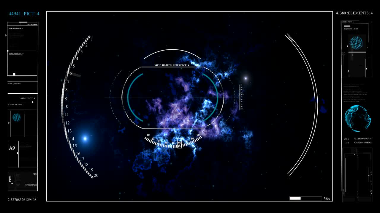 información digital sobre el cosmos, el planeta, diagramas, hologramas, gráficos