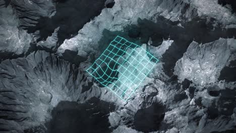 toma media de un escaneo de cuerpo planetario que se lleva a cabo utilizando una cuadrícula láser en la superficie lunar