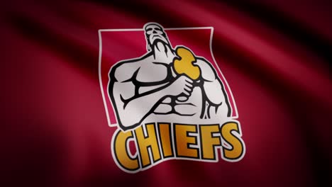 bandera del logotipo de los jefes de rugby