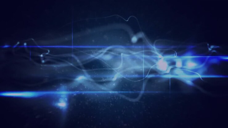 Animation of light trails over black background