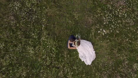 romantic lovely young couple on wedding day