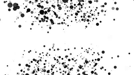 black particles or boke moving in space on a white background. modern computer monochrome background