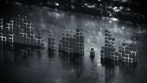 barras de medidor de nivel brillantes de ecualizador de música bucle sin costuras animación de renderización 3d