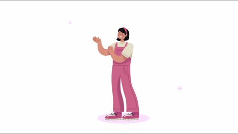 joven personaje de animación de pie