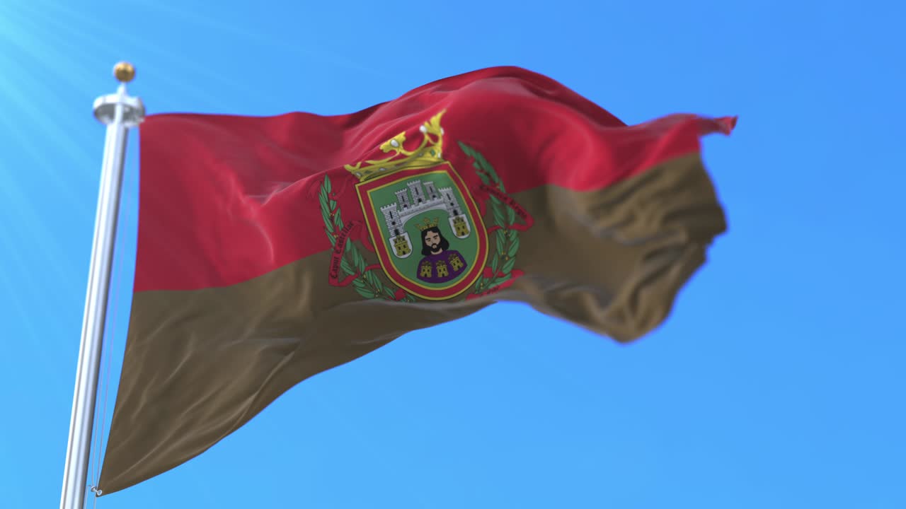 bandera de la ciudad española de burgos en castilla y león, españa - bucle