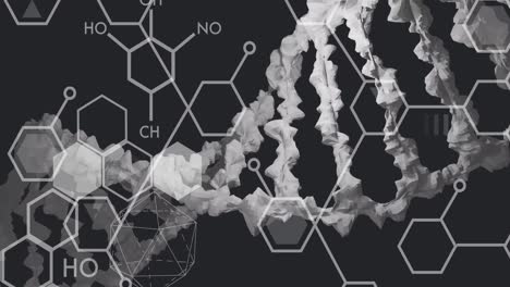 animation of dna strand over data processing