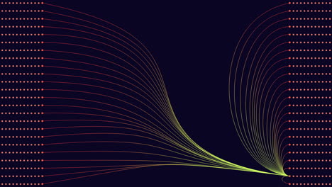 vibrant red and green zigzag pattern displayed on a dark background represents a unique waveform. red lines are longer than green, creating an intriguing visual contrast