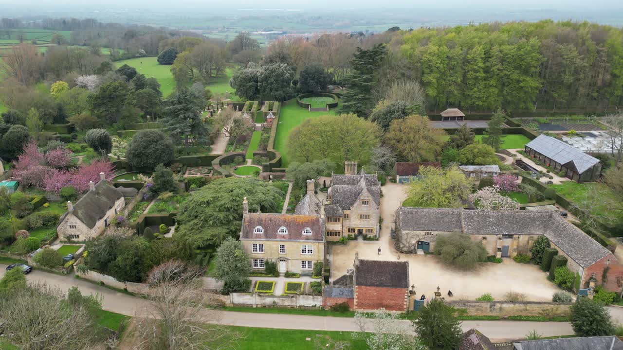 Hidcote Manor Garden Chipping Campden UK drönarvy, flygvy