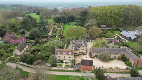 Hidcote-Manor-Garden-Chipping-Campden-UK-Drohne,-Luftaufnahme,-Ansicht