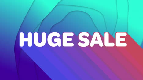 colorful animation with huge sale text over gradient background with abstract shapes
